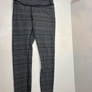 lululemon athletica Gray Striped High-Rise Leggings